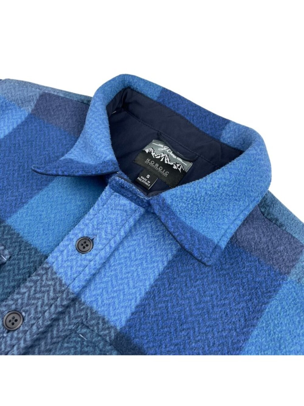 J.Crew Nordic Men's Snap Fleece Work Shirt/Jacket Blue Plaid • Small